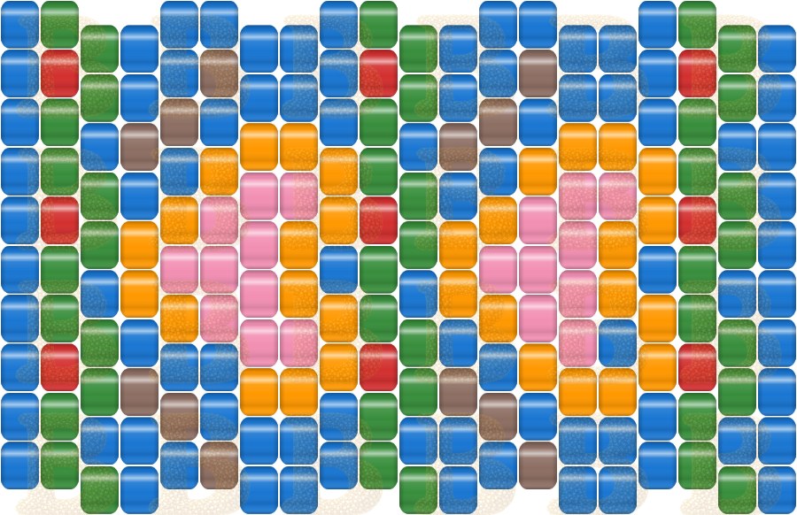 Cobalt Strand — free two-drop peyote chart, 10 rows × 20 columns